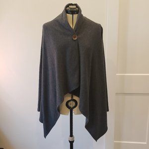 Bobeau Sweater Wrap Asymmetrical Dark Gray Size Small
